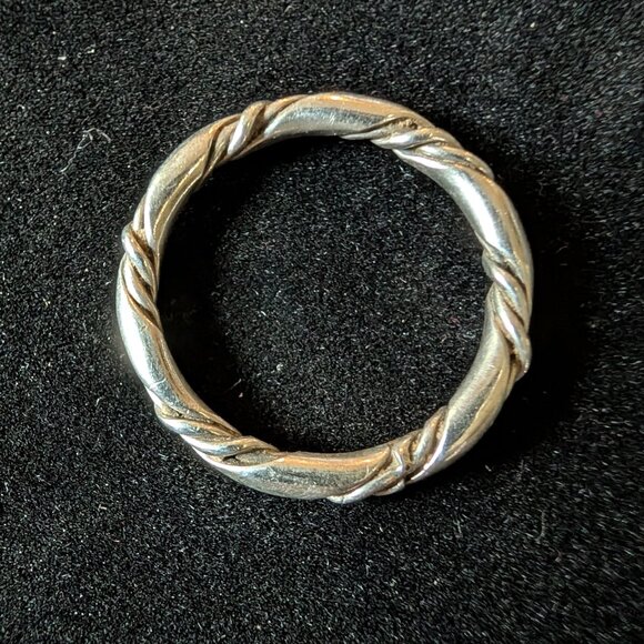 Vintage Sterling Silver Twisted Band Ring Size 7 - Picture 2 of 4